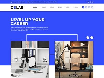 Colab - Coworking Website PSD Template booking system bootstrap branding graphic design illustration logo responsive theme ui website