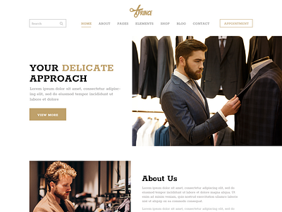 Prince - Tailor Website PSD Template booking booking system design illustration logo responsive ui