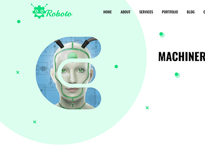 Roboto- AI and IT Startup Agency PSD Template design illustration logo responsive theme ui website