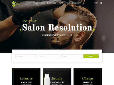 Salona - Salon Spa Website PSD Template design illustration logo theme ui website