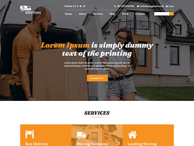 Infonet - Shipping Mover Website PSD Template design illustration logo responsive theme ui website