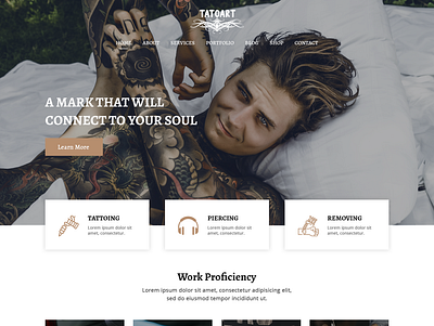 TATOART - Tatto Art Website PSD Template logo tatto tatto art tatto art website tatto artwebsite tattoo theme tattoos tattus website