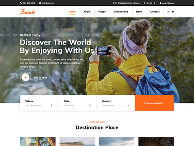 TRANDI - Tour Booking Website PSD Template animation booking branding design graphic design illustration logo motion graphics responsive theme ui website