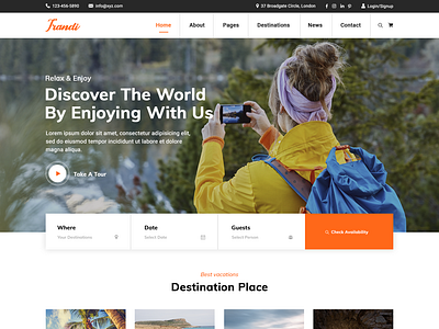 TRANDI - Tour Booking Website PSD Template