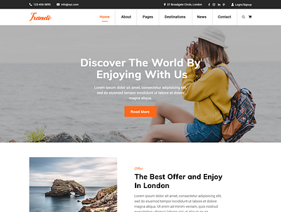 TRANDI - Tour Booking Website PSD Template design graphics design layout motion graphics psd sell template theme website design