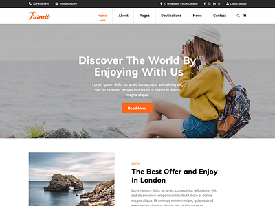 TRANDI - Tour Booking Website PSD Template