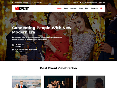 Anevent - Event Conference Management PSD Template branding design graphic design layout responsive template theme website design