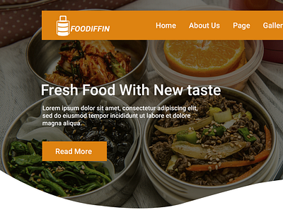 Foodiffin-Tiffin Center Landing Page Template branding design illustration logo responsive theme ui vector website