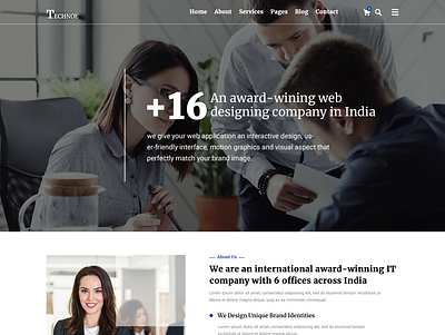 IT Tech Startup Website PSD Template design illustration logo responsive theme ui vector website