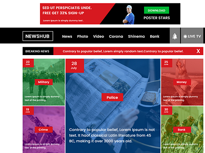 NewsHub Landing Page PSD Template