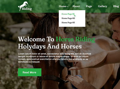 Horse Riding website PSD Template graphics design layout psd responsive sell template theme website design website development