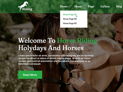 Horse Riding website PSD Template