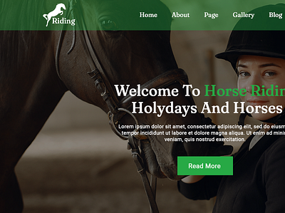 Horse Riding website PSD Template graphics design illustration layout motion graphics psd responsive sell template theme website design website development