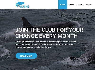 Fishing - Fishing Landing Page PSD Template animation graphic design logo motion graphics