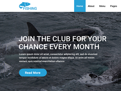 Fishing - Fishing Landing Page PSD Template