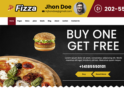 Fizza - Restaurant PSD Teamplate layout psd responsive sell template theme website design website development