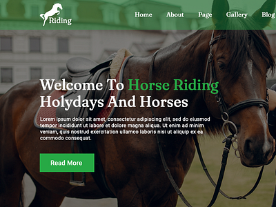 Horse Riding website PSD Template