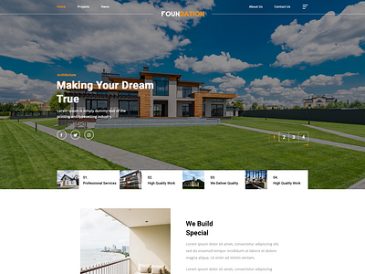 Foundation - Building Construction Company PSD Template