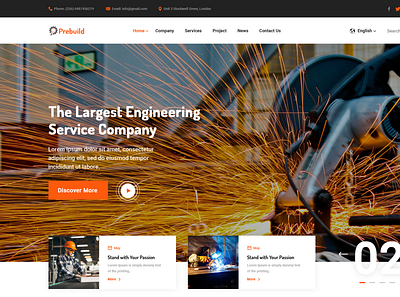Pribuild - Industrial Engineering Website PSD Template branding graphics design layout logo psd responsive sell template theme website design website development