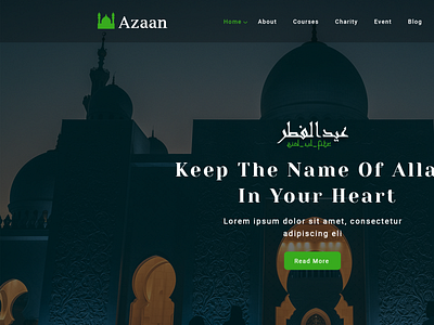 Azaan - Islamic Center & Religious PSD Website Template branding graphics design illustration layout logo photoshop psd responsive sell template theme web development website design website development