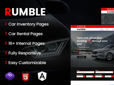 Rumble - Car Rental Booking Angular Template