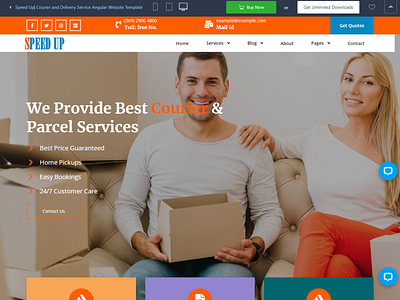 Speed Up | Courier and Delivery Service Angular Template