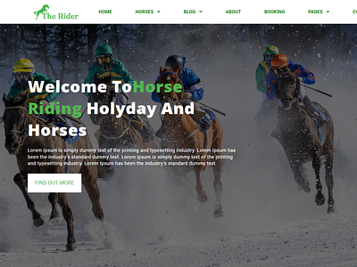 TheRider- Horses Riding Club Angular Template club developement event game horse horse riding racing rider riding template theme website