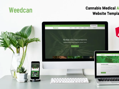 Weedcan - Cannabis Medical Angular Template branding cannabis design drug drug store logo marijuana medicine pharmacy responsive template theme ui ux website website design