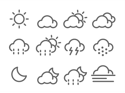 Weather Icons app icons illustration ui ux wheather