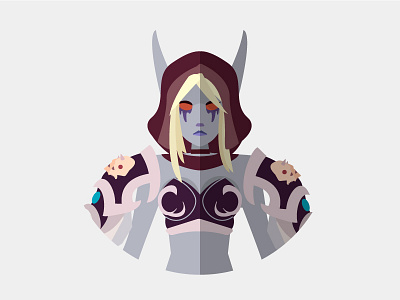 Sylvanas Windrunner blizzard character clean flat games heroes of storm icon illustration vector world of warcraft wow