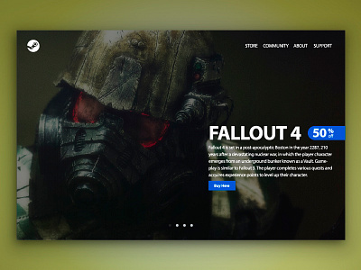 Landing Page - Fallout 4 003 dailyui fallout 4 home landing page steam videogames website