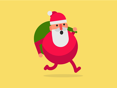 Run Santa!! character illustration merry christmas run santa claus vector