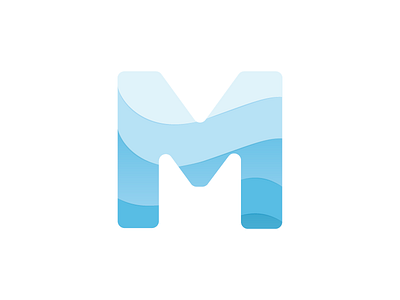 M blue design icon identity illustration letter logo logotype m shadow symbol type