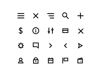 Icons collection financial glyph icon icons line minimal outline set ui ux app vector