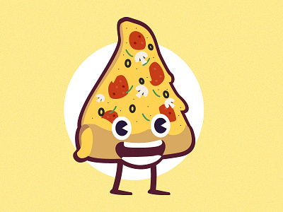 Happy Pizza character cheese mule pepperoni pizza slide sticker vinny