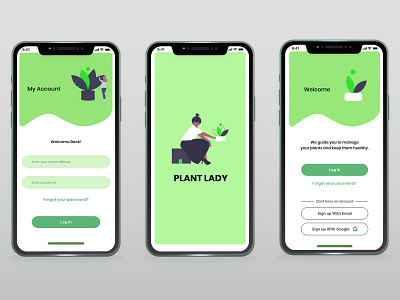 Plant Lady - UI/UX Application for your Plants design graphics illustration minimalist productdesign ui ui ux user experience ux ux design