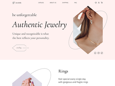 E-commerce Jewelry Home Page branding catalog concept design e commerce home page jewelry light main page market marketplace product page redesign store store page ui ux web design website