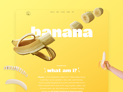 Home Page for Fruit Company banana branding bright concept cta design e commerce fruit home page landing landing page light main page market product page ui ux web design website yellow