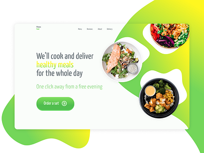 Home Page for Food Delivery Service branding bright cover delivery e commerce food green health healthy home page landing page london main page modern product product page ui ux web design website