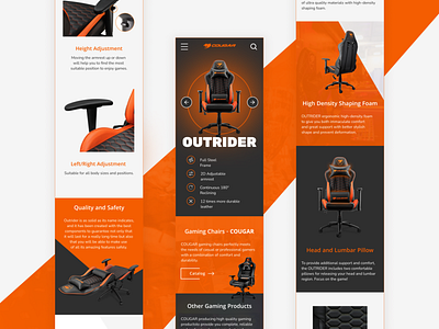 Mobile App Page - Cougar Gaming Chair 2022 android app comparison dark e commerce interface ios landing page light mobile modern product page responsive table trending ui ux web design website