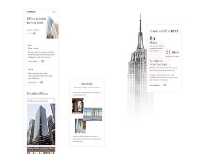 Mobile Page UI\UX - website for Office Renting Agency