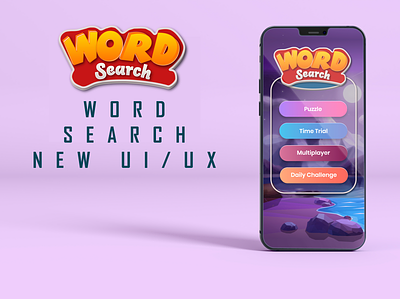 Word Search Game Design UI 2020 brain games crossword design designers game design logo puzzle puzzle games trivia ui ux vector word word search