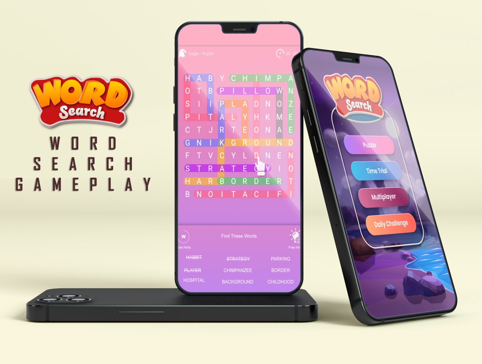 Word Search Puzzle Game UI Design by Zain Nadeem on Dribbble