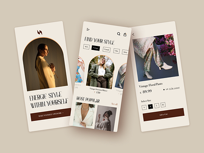 Vintage app exploration branding design fasion graphic design ui vinage