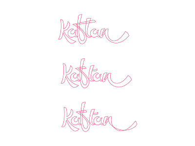 Outlines cursive handwritten logo script typography