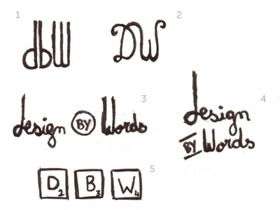 Design By Words - Step 1 dbw design by words identity logo
