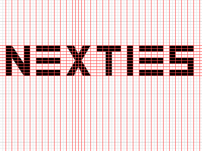 codename: nexties. custom type future identity logo