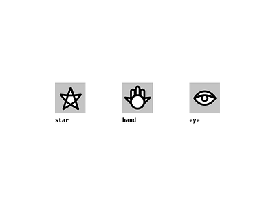 Icon set eye figma hand iconography icons star