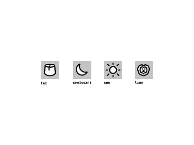Icon set #2 croissant fez figma iconography icons lion sun