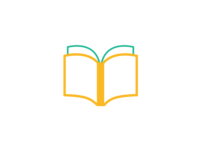 Open Book 1 book gold identity logo turquoise